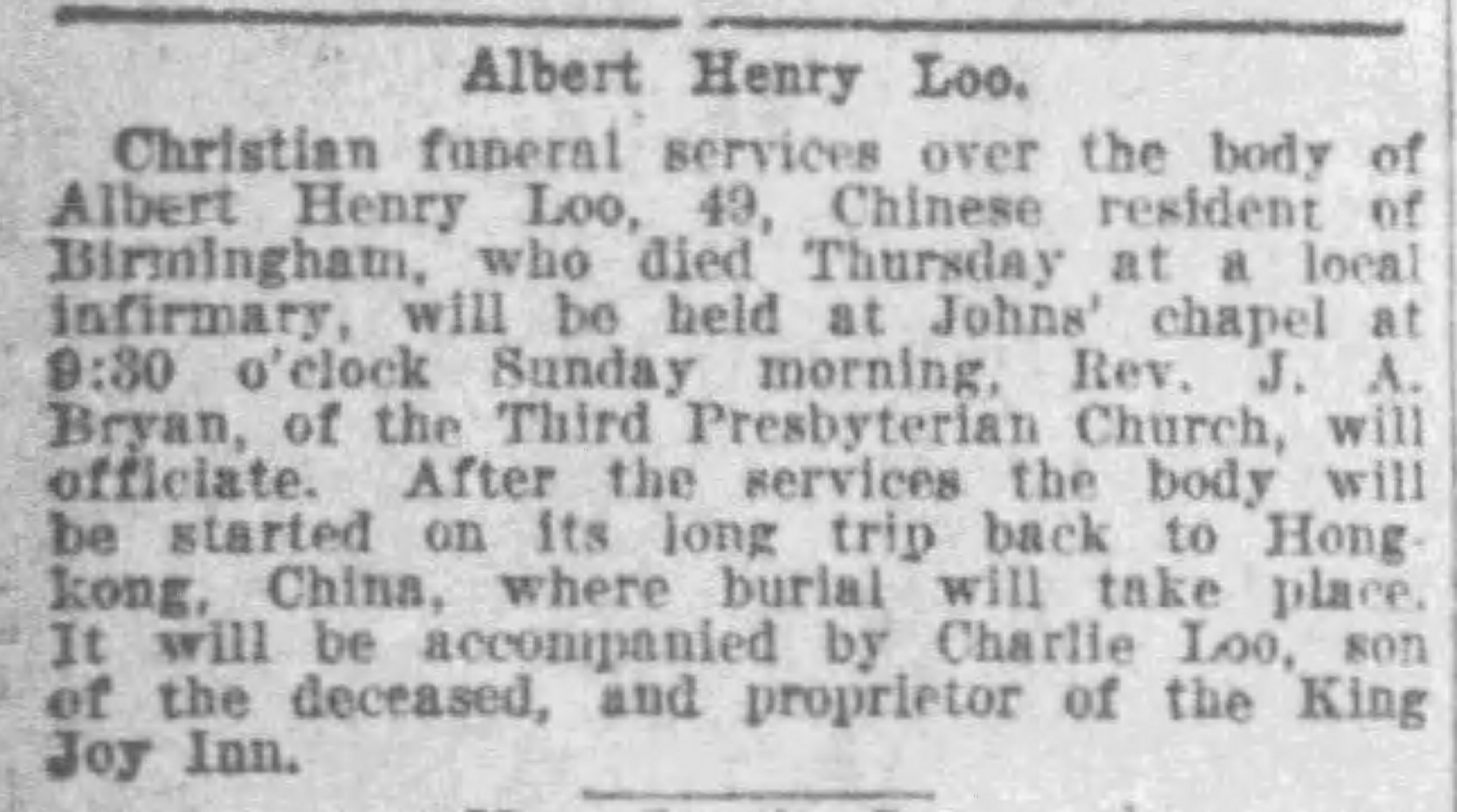 Albert Henry Lee obituary